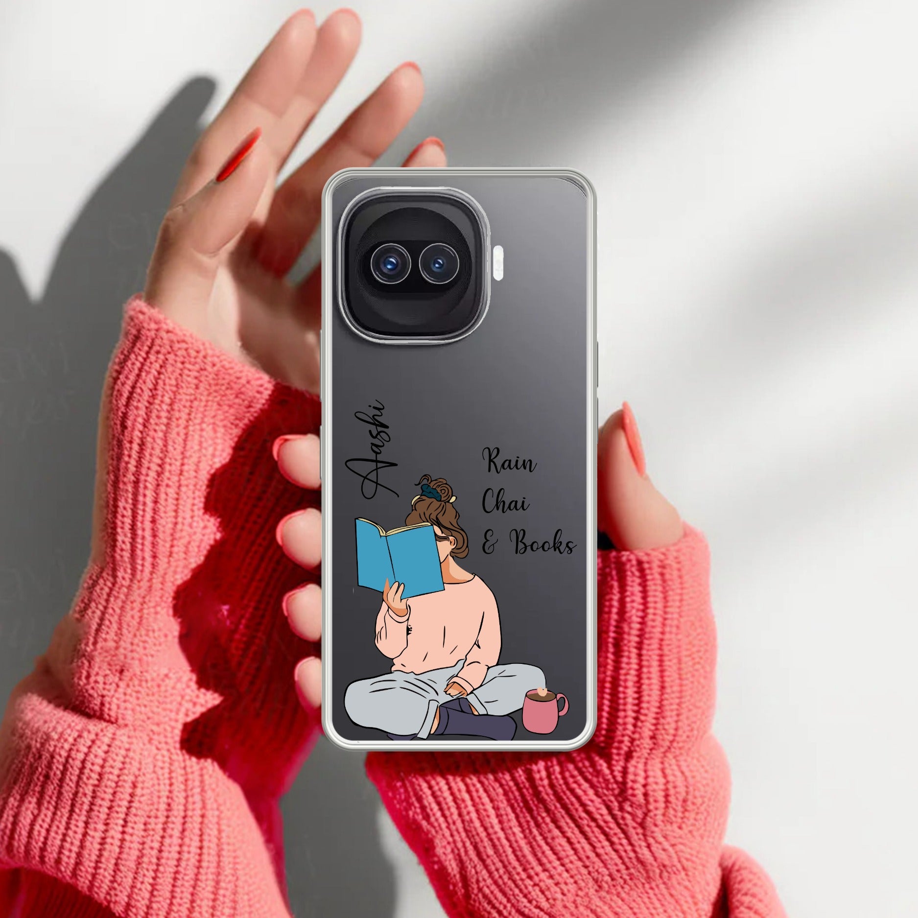 Girl with Book Customize Transparent Silicon Case For iQOO