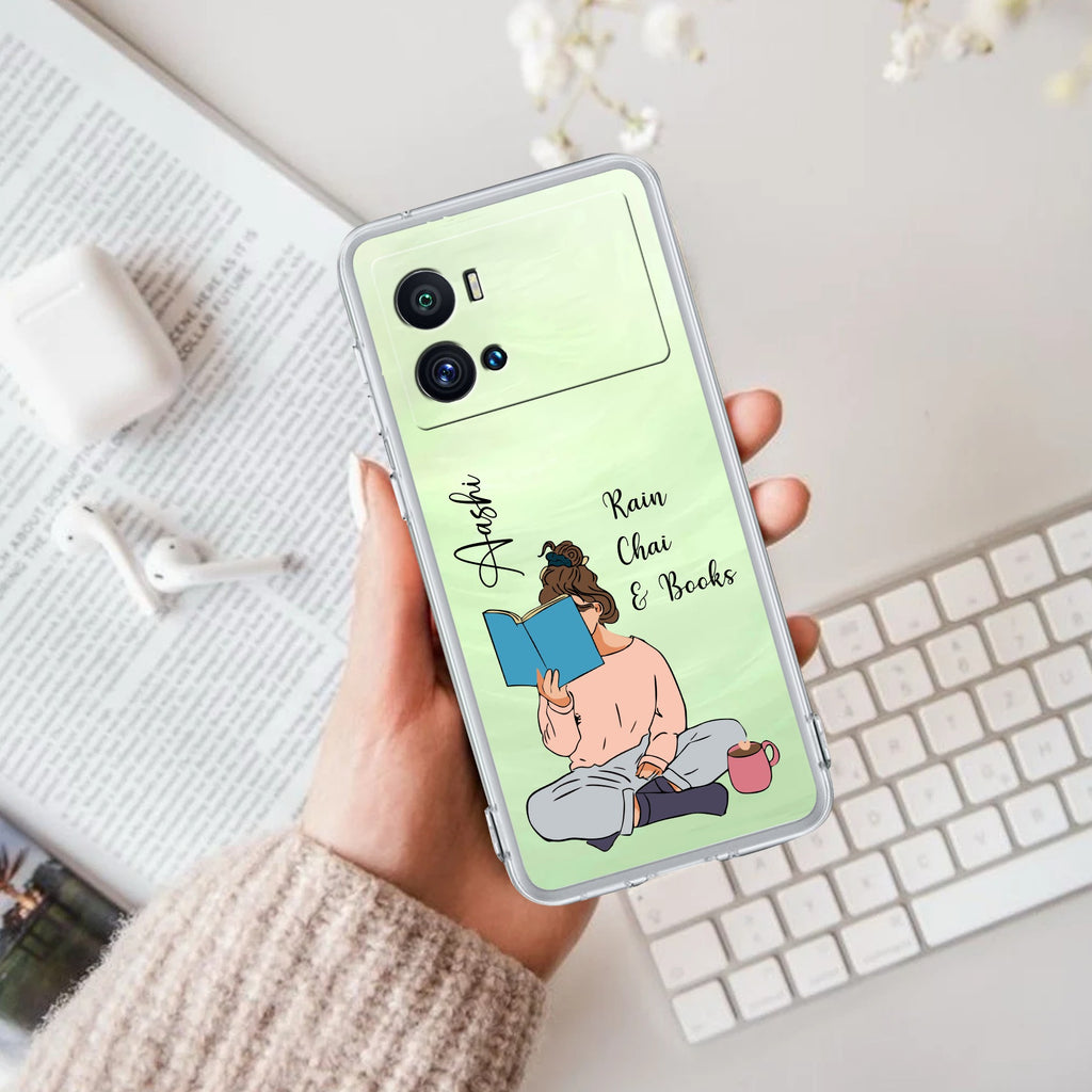 Girl with Book Customize Transparent Silicon Case For iQOO Neo 7 Pro 5G