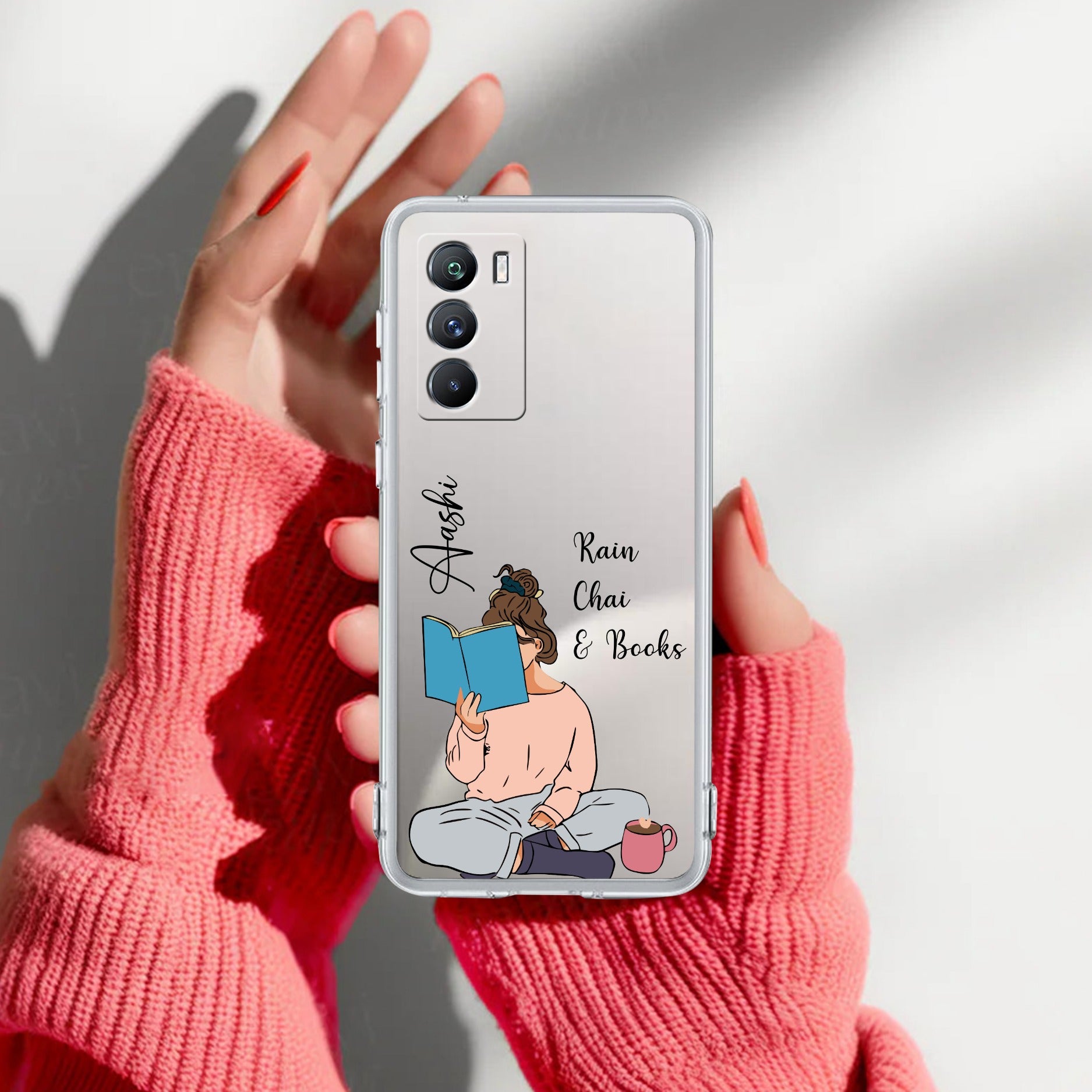Girl with Book Customize Transparent Silicon Case For iQOO 9 SE 5G