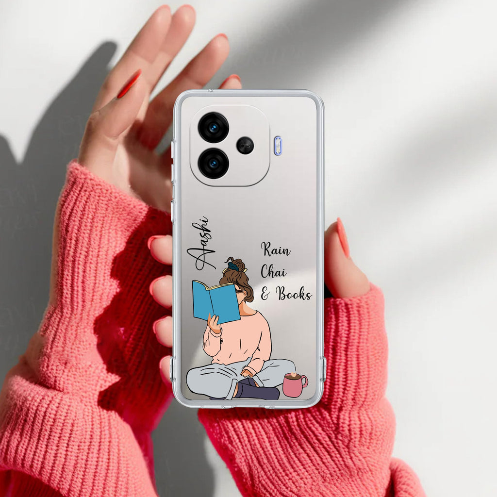 Girl with Book Customize Transparent Silicon Case For iQOO Neo 10R 5G