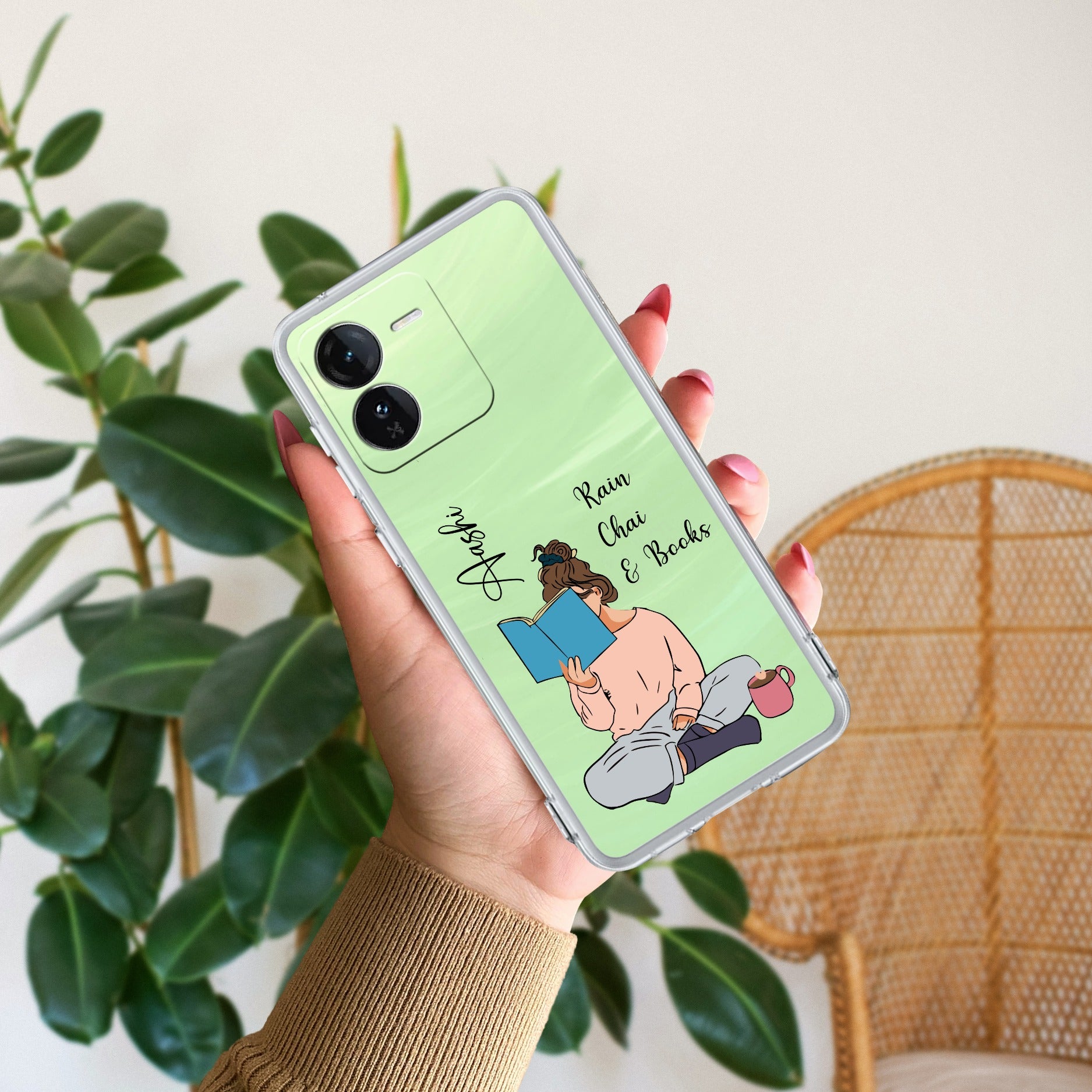 Girl with Book Customize Transparent Silicon Case For iQOO Z9 5G