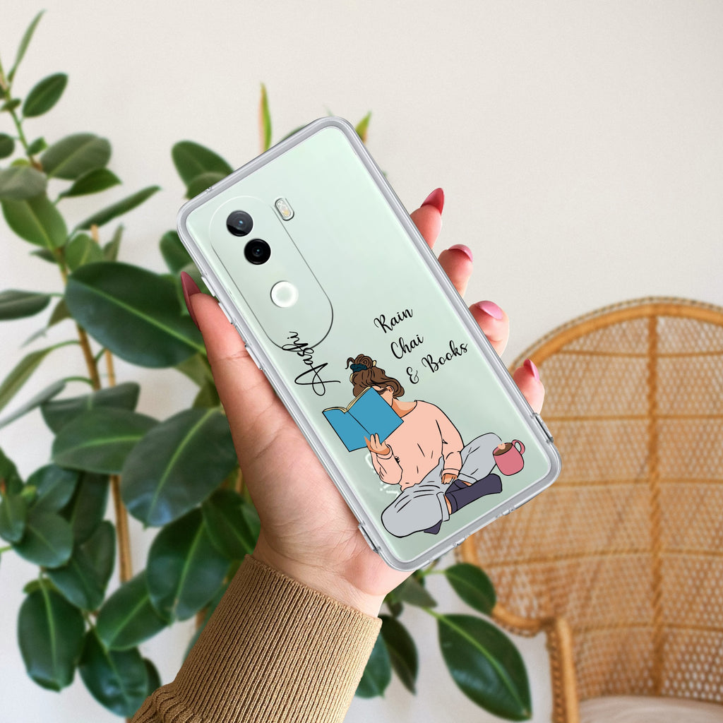 Girl with Book Customize Anti Yellow Case For Vivo V40e 5G