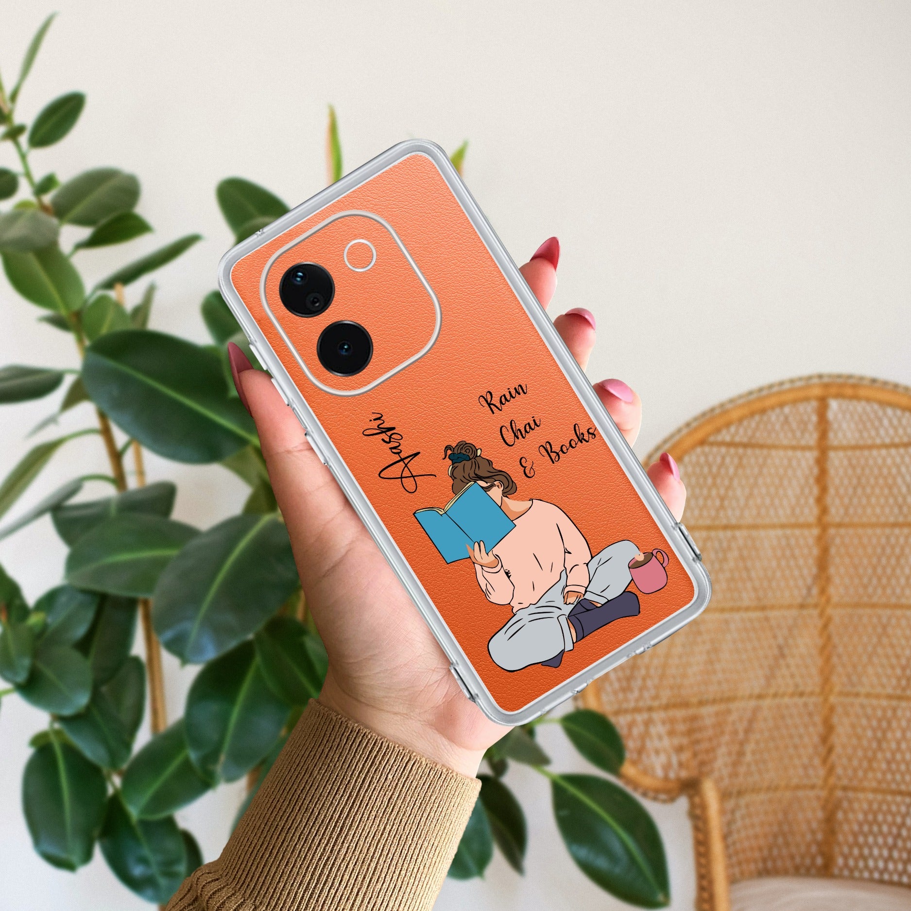 Girl with Book Customize Transparent Silicon Case For Vivo