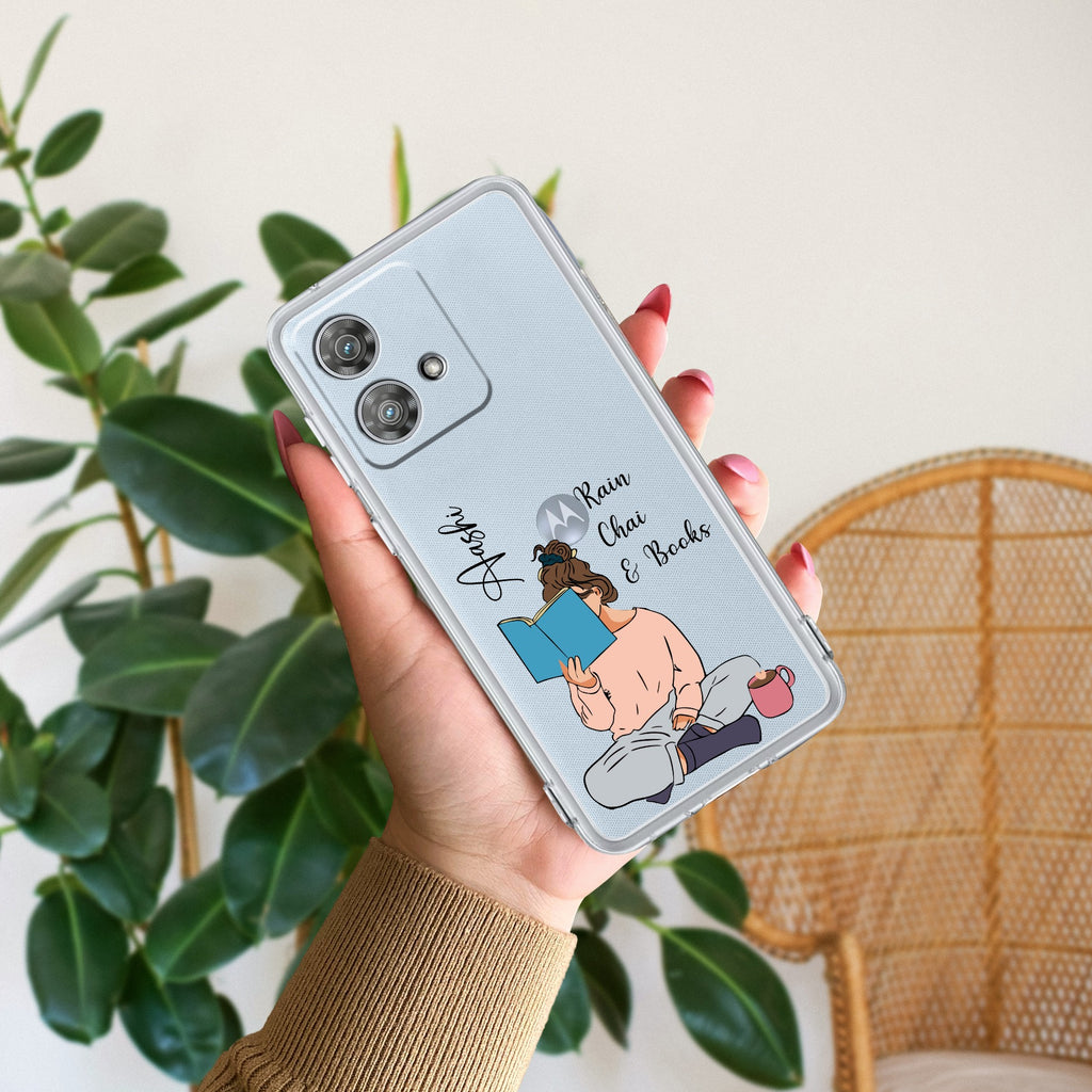 Girl with Book Customize Anti Yellow Case For Motorola Edge 40 Neo 5G