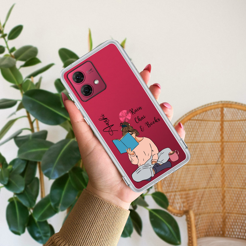 Girl with Book Customize Anti Yellow Case For Motorola G84 5G