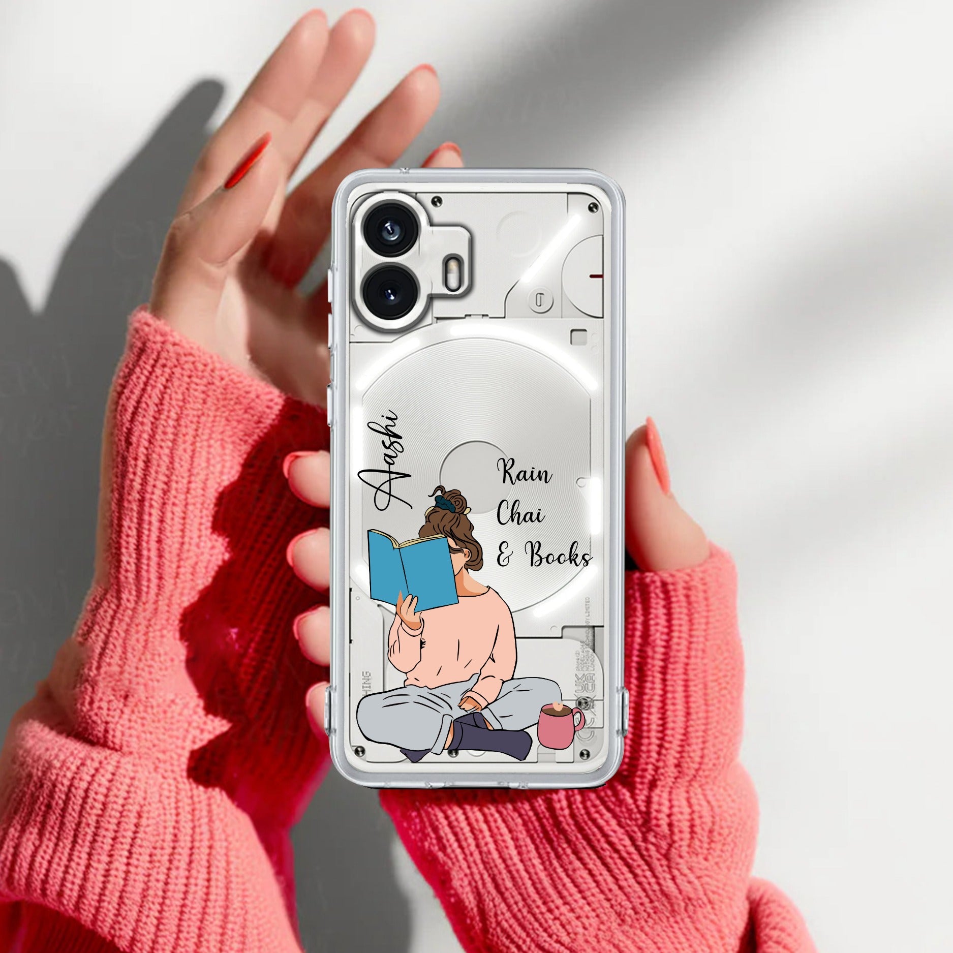 Girl with Book Customize Transparent Silicon Case For Nothing Phone 2