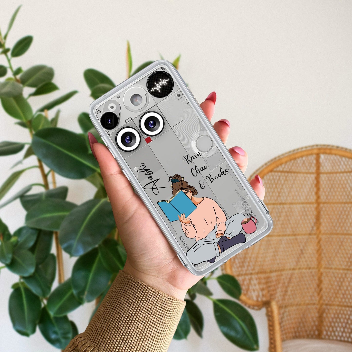 Girl with Book Customize Transparent Silicon Case For Nothing