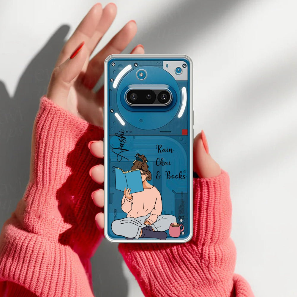 Girl with Book Customize Transparent Silicon Case For Nothing
