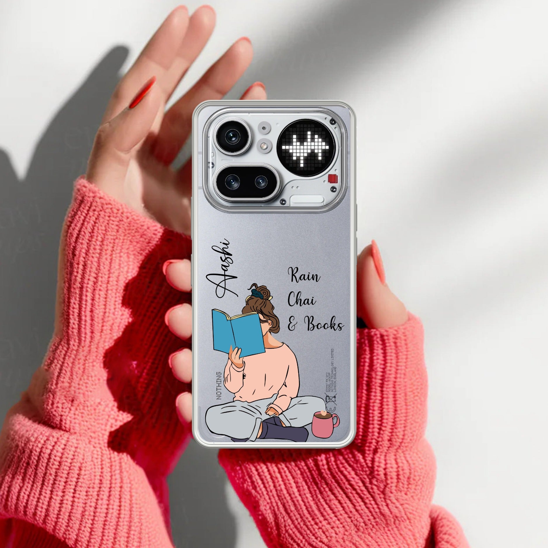 Girl with Book Customize Transparent Silicon Case For Nothing Phone 4A Pro 5G