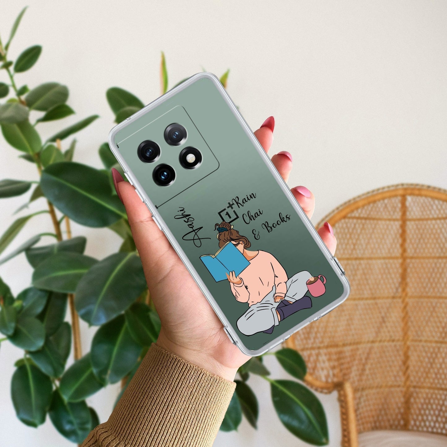 Girl with Book Customize Transparent Silicon Case For OnePlus