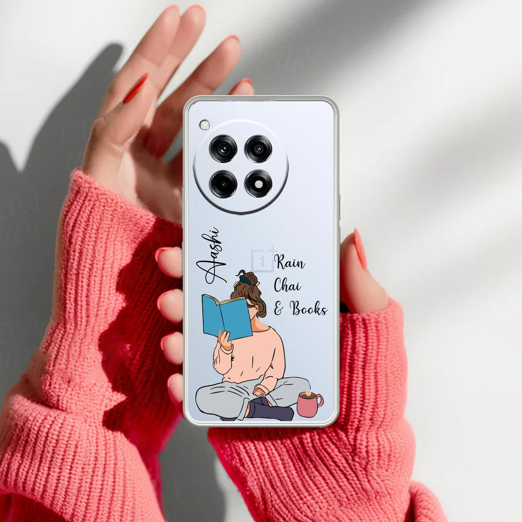 Girl with Book Customize Anti Yellow Case For OnePlus 12R 5G