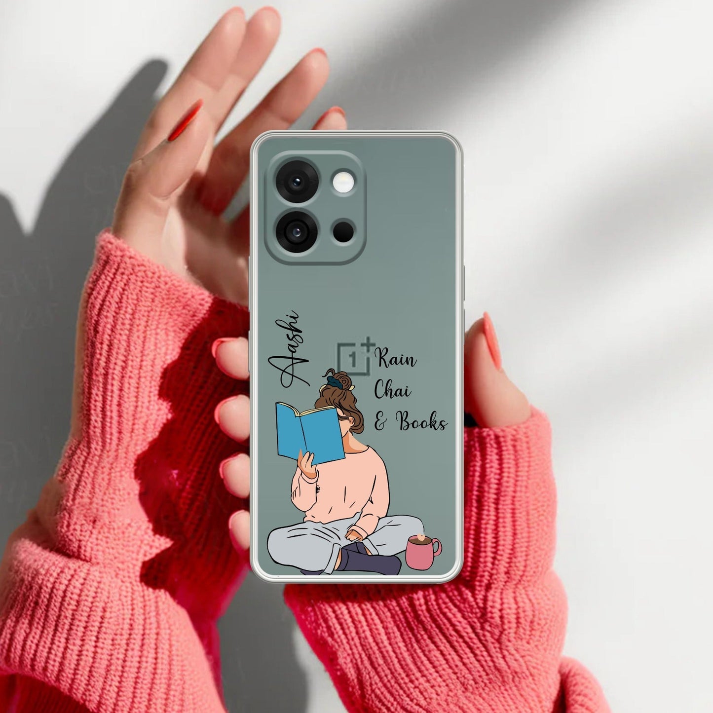Girl with Book Customize Transparent Silicon Case For OnePlus