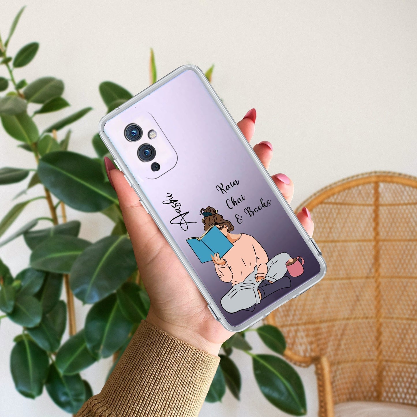 Girl with Book Customize Transparent Silicon Case For OnePlus