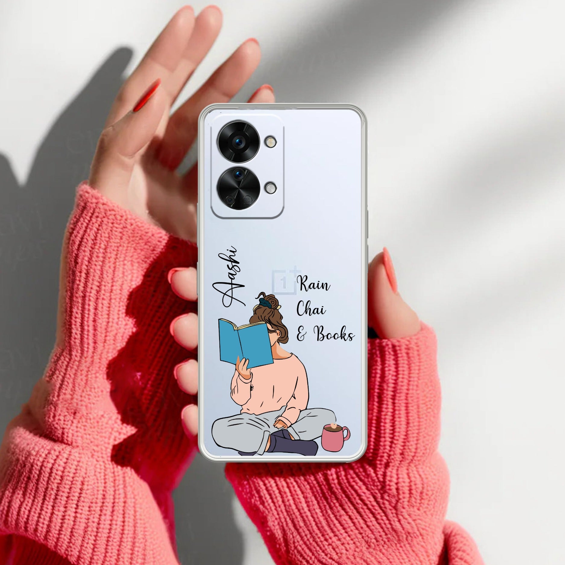 Girl with Book Customize Transparent Silicon Case For OnePlus