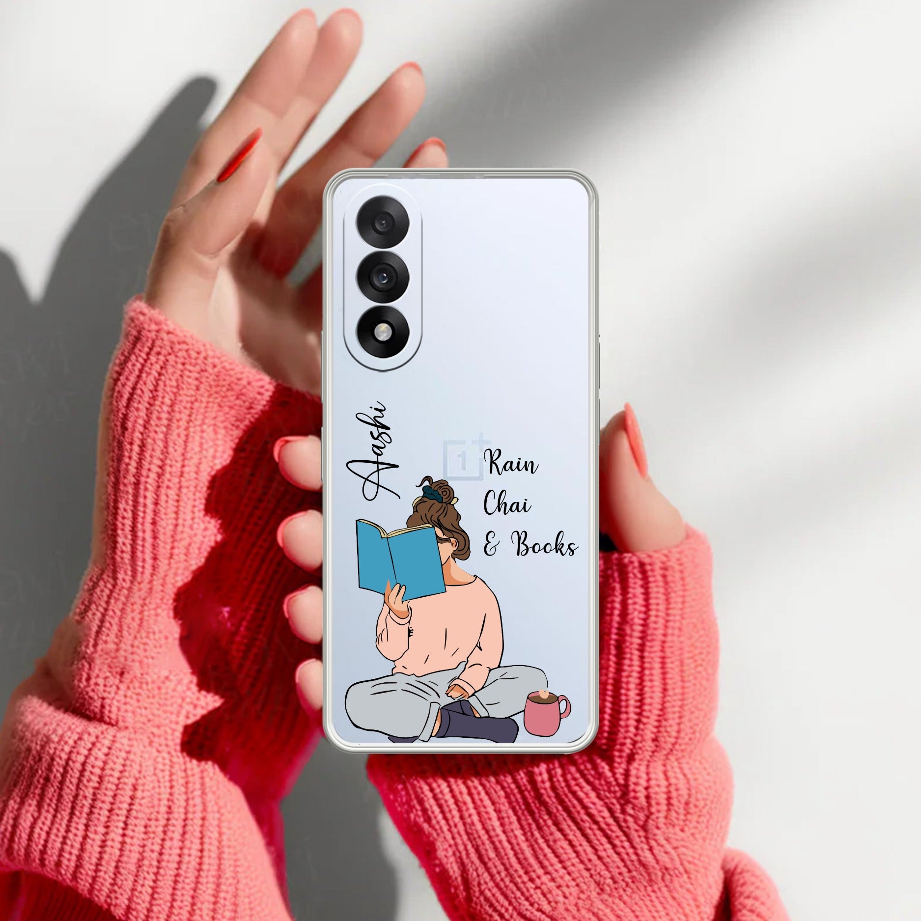 Girl with Book Customize Transparent Silicon Case For OnePlus