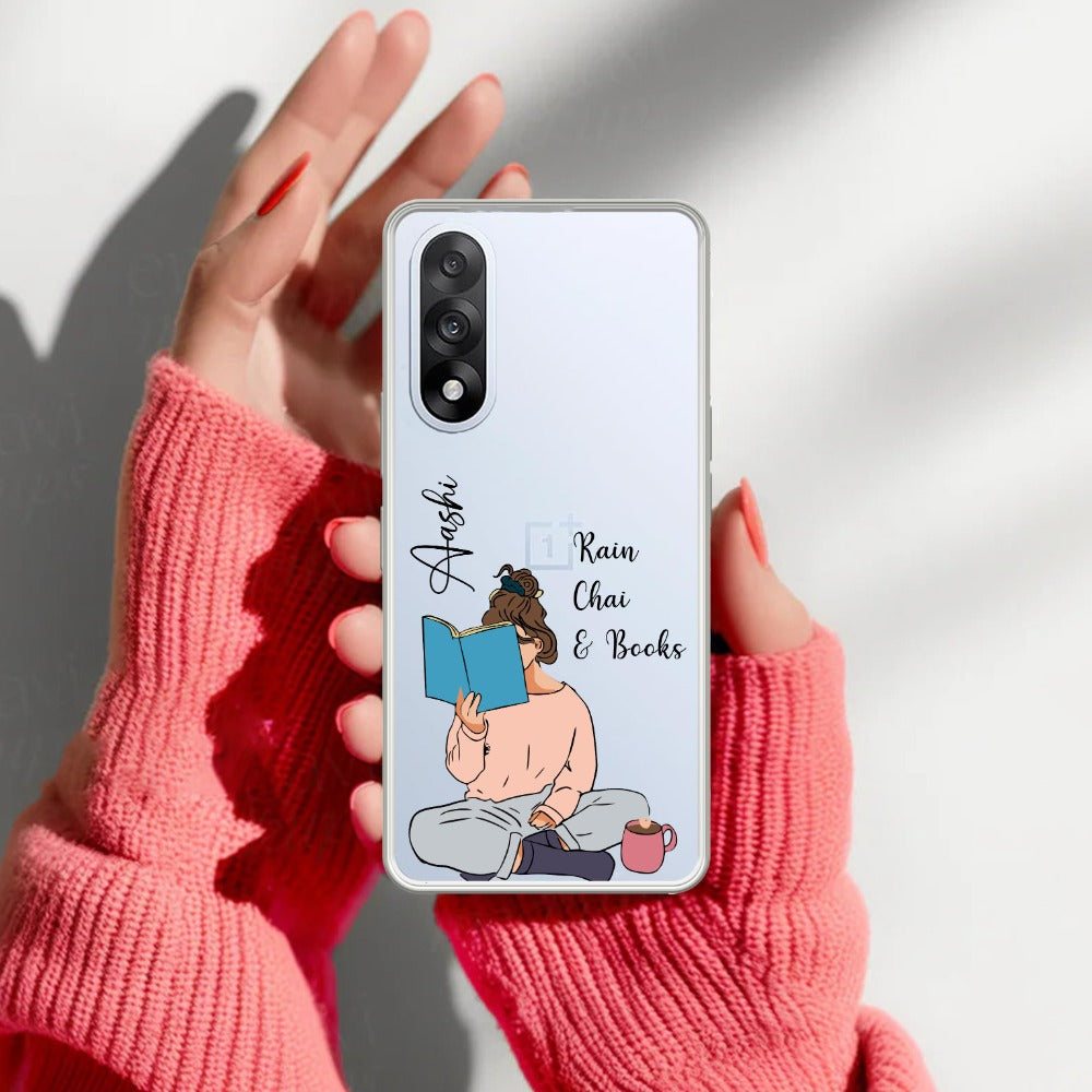 Girl with Book Customize Transparent Silicon Case For OnePlus