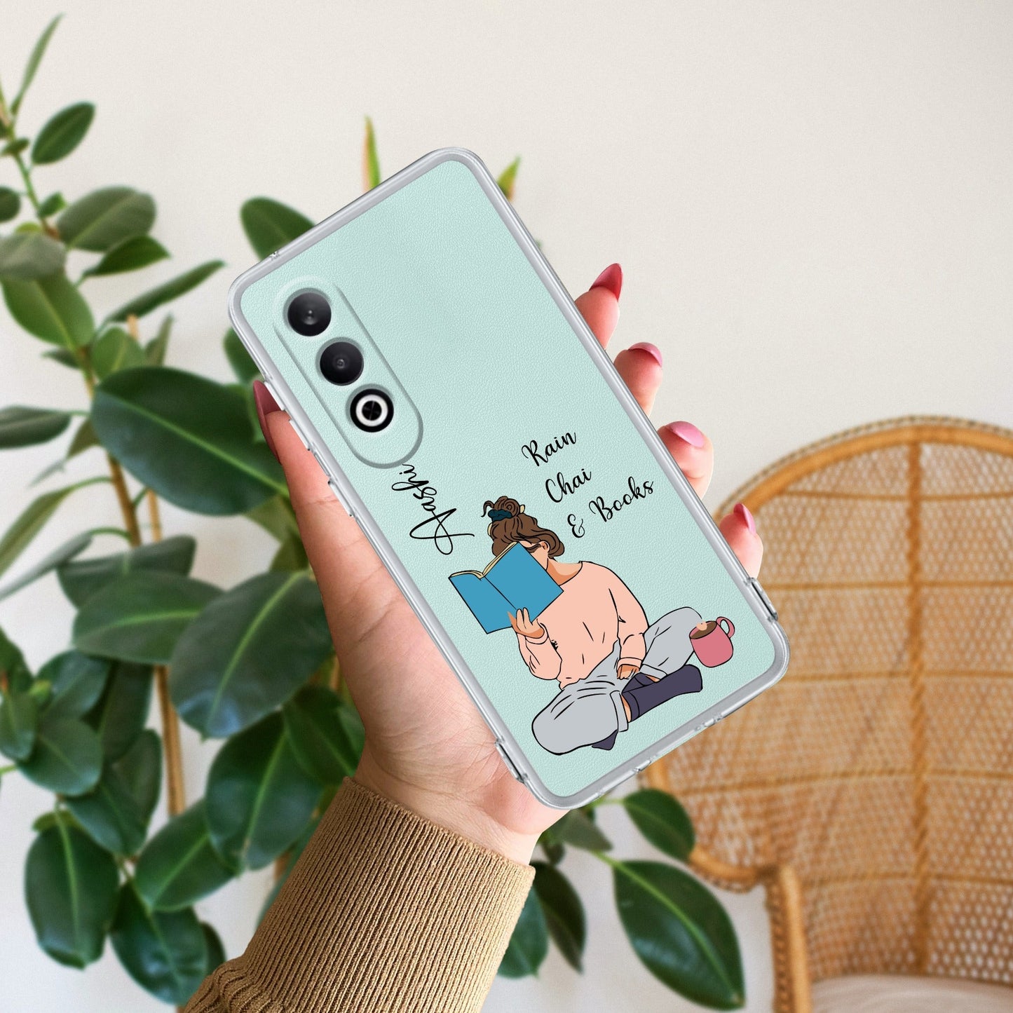 Girl with Book Customize Transparent Silicon Case For OnePlus