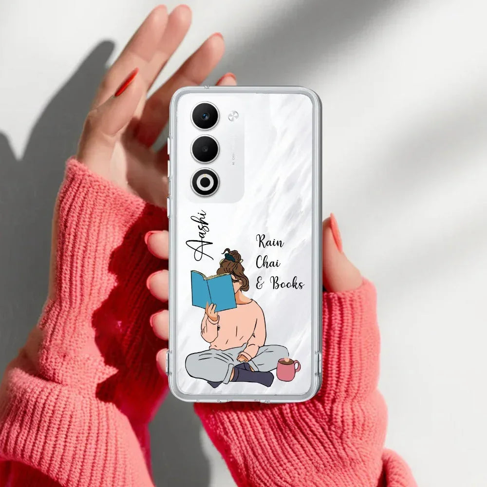 Girl with Book Customize Anti Yellow Case For Oppo A5 5G
