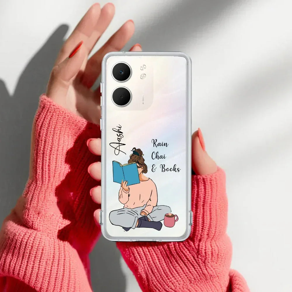 Girl with Book Customize Anti Yellow Case For Oppo A5X 5G