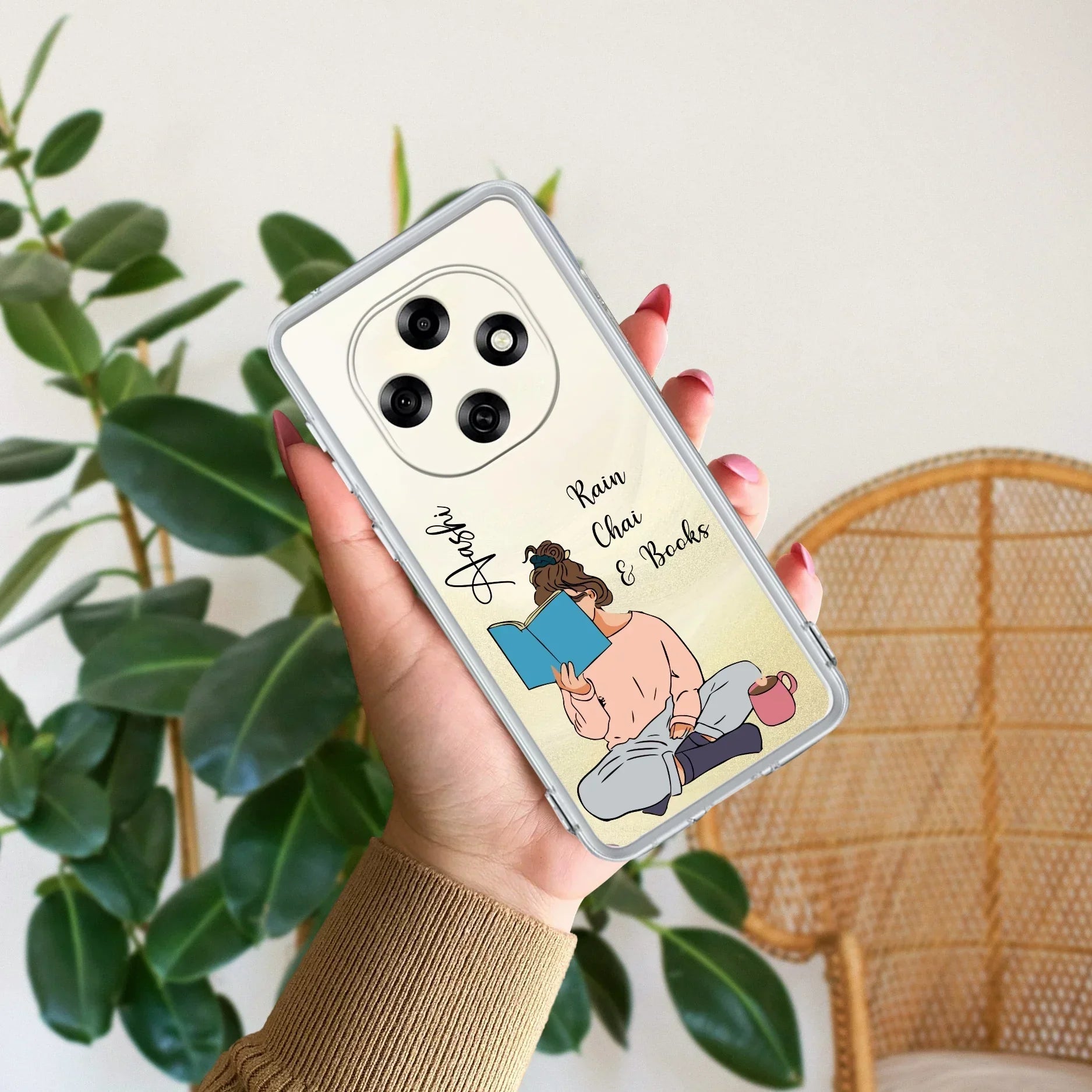 Girl with Book Customize Anti Yellow Case For Oppo F31 Pro 5G