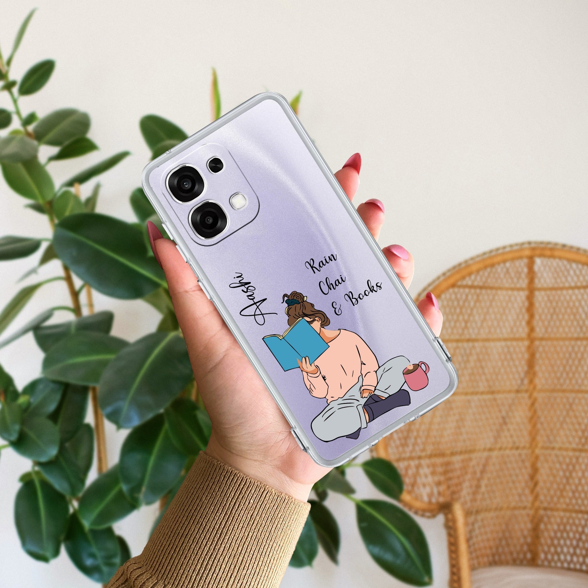 Girl with Book Customize Transparent Silicon Case For Oppo F33 5G