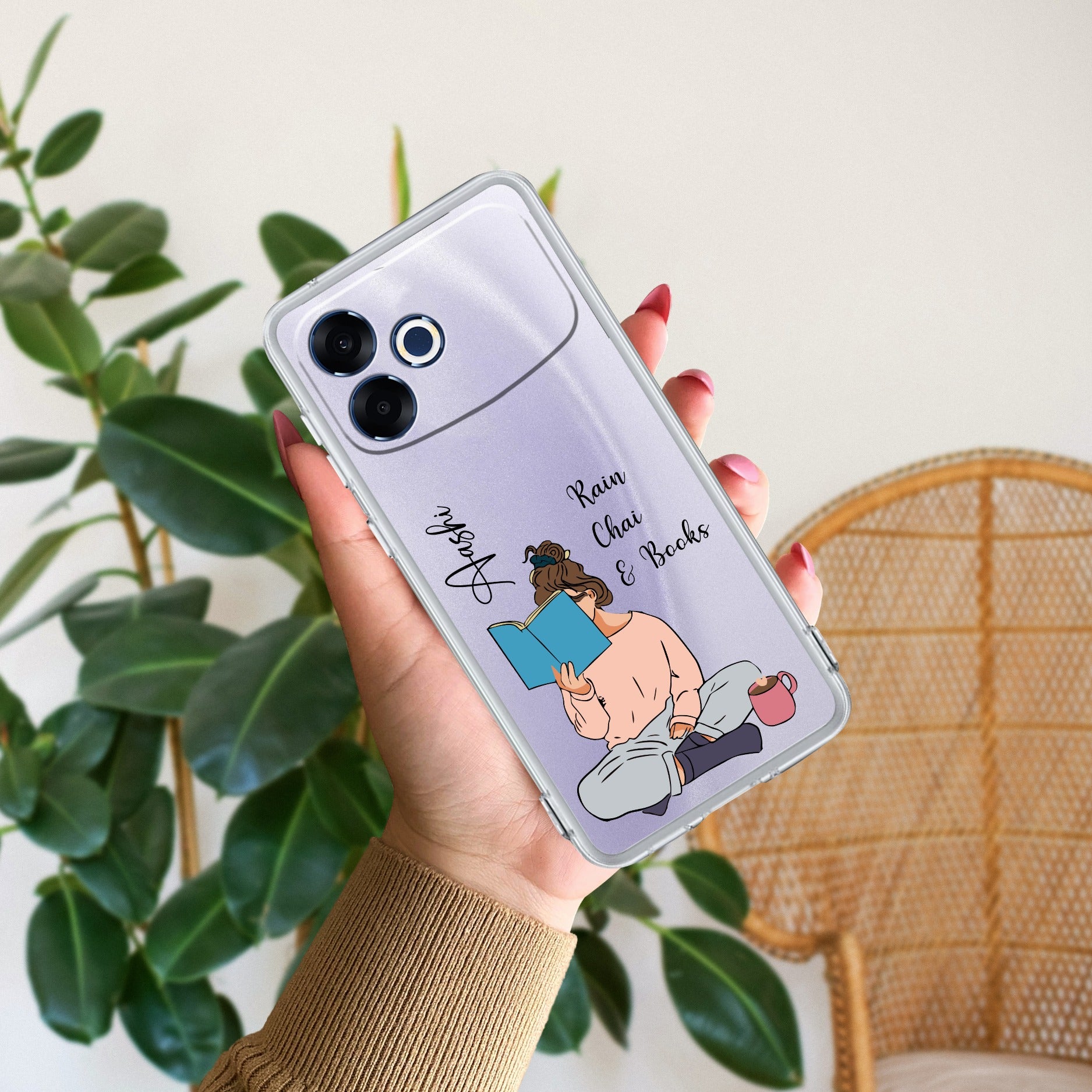 Girl with Book Customize Transparent Silicon Case For Oppo F33 Pro 5G