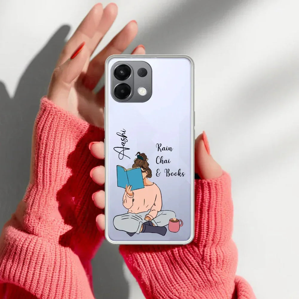 Girl with Book Customize Transparent Silicon Case For Oppo Reno 13 Pro 5G