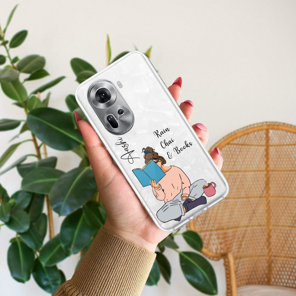 Girl with Book Customize Anti Yellow Case For Oppo Reno 11 5G