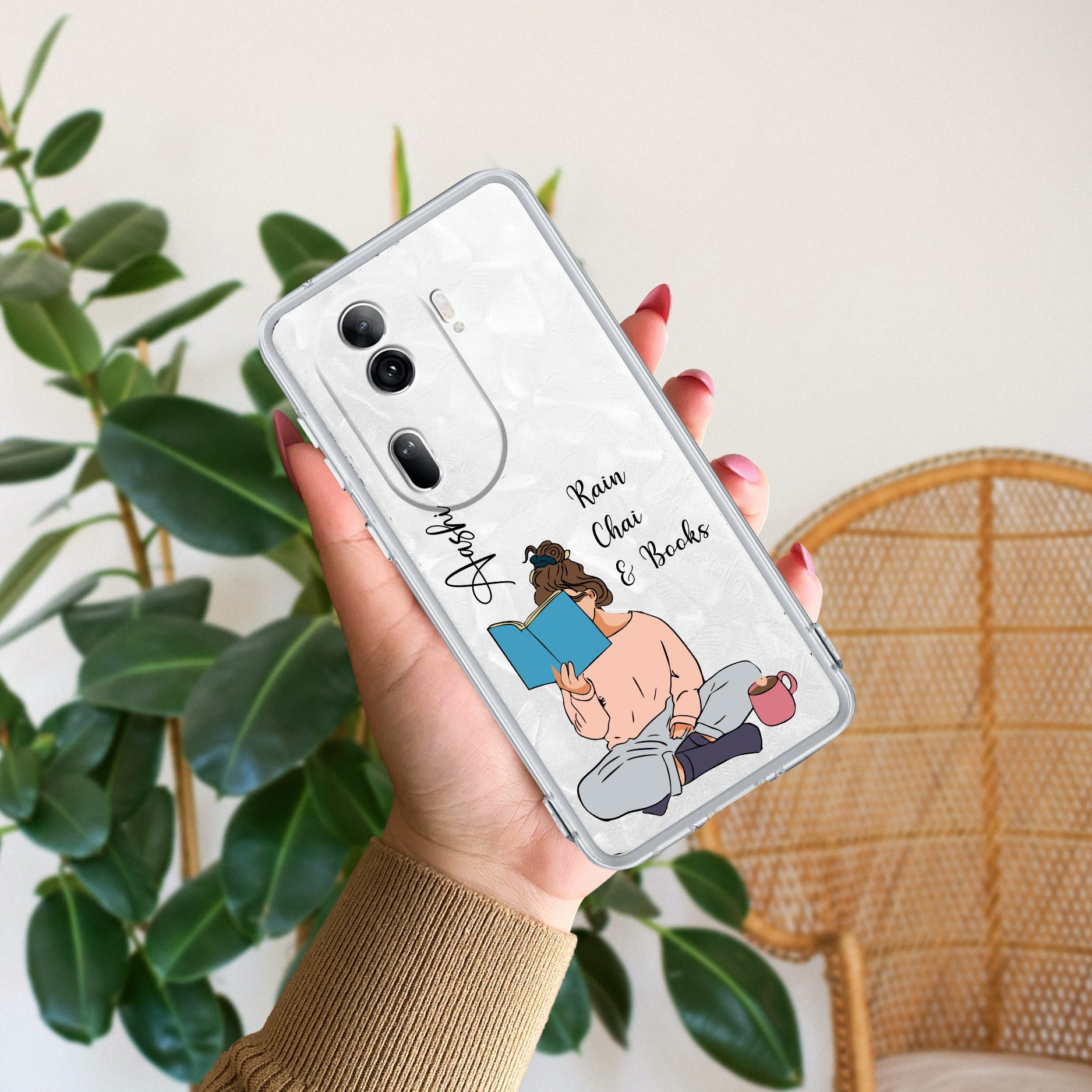 Girl with Book Customize Transparent Silicon Case For Oppo Reno 11 Pro 5G