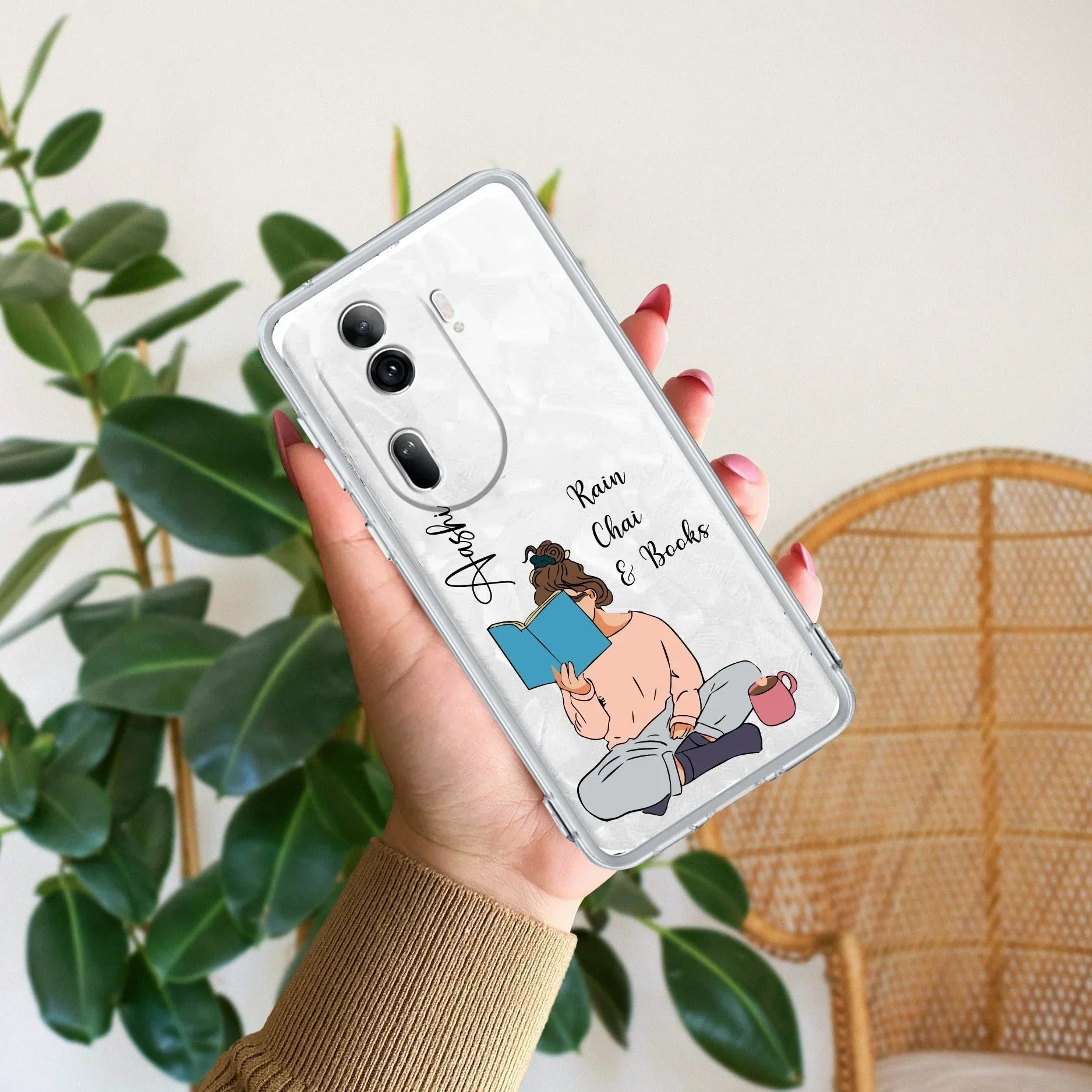 Girl with Book Customize Anti Yellow Case For Oppo Reno 11 Pro 5G