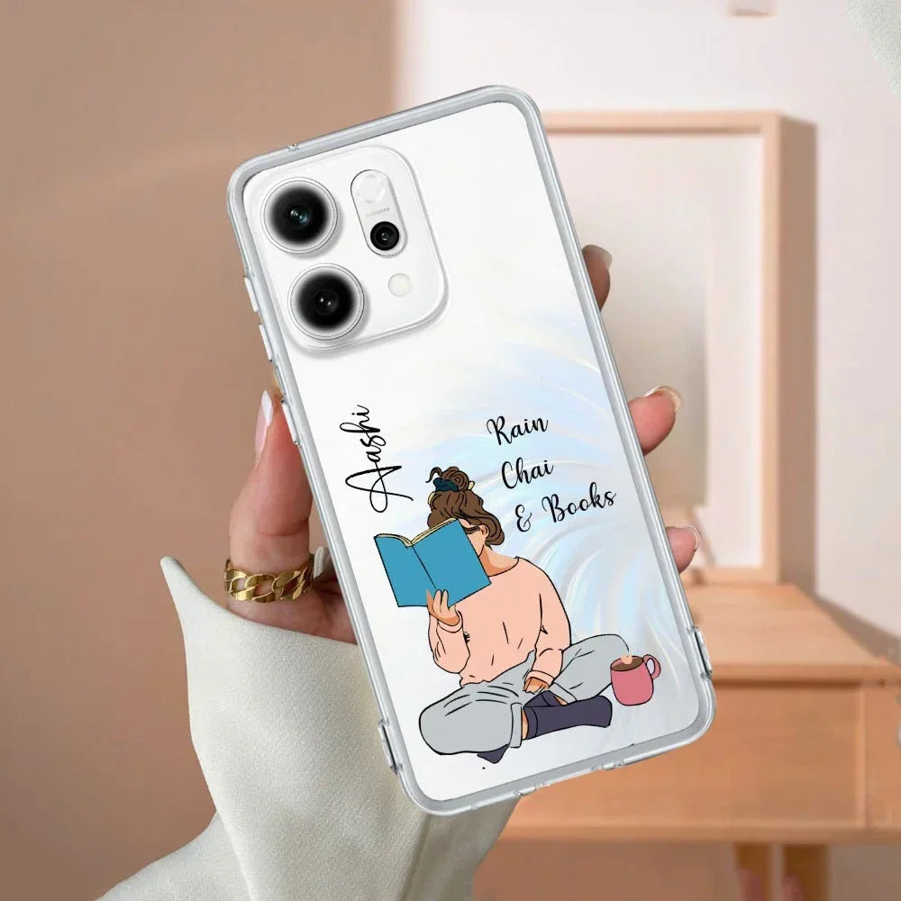 Girl with Book Customize Anti Yellow Case For OPPO Reno 14 Pro 5G