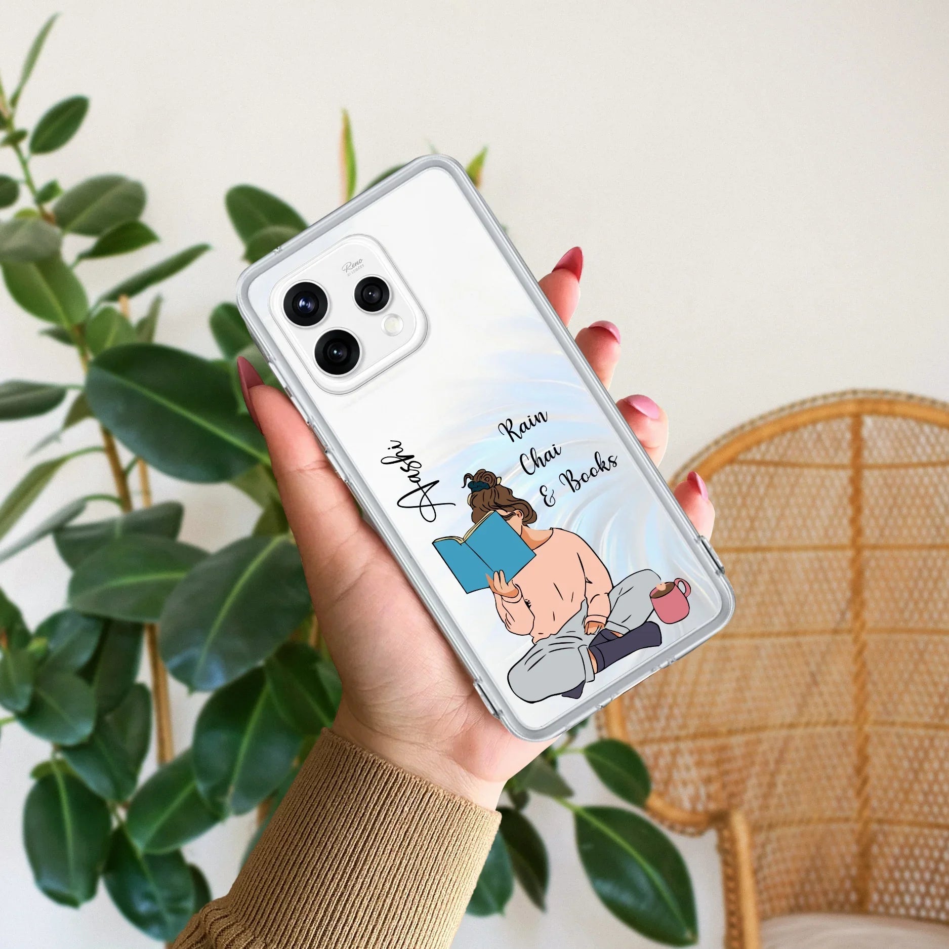 Girl with Book Customize Anti Yellow Case For Oppo Reno 15 5G