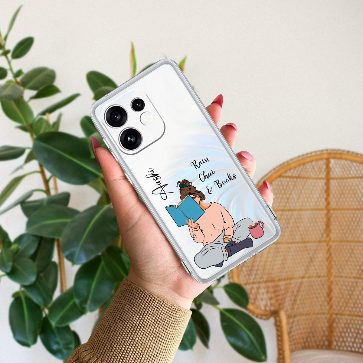 Girl with Book Customize Anti Yellow Case For Oppo Reno 16 5G