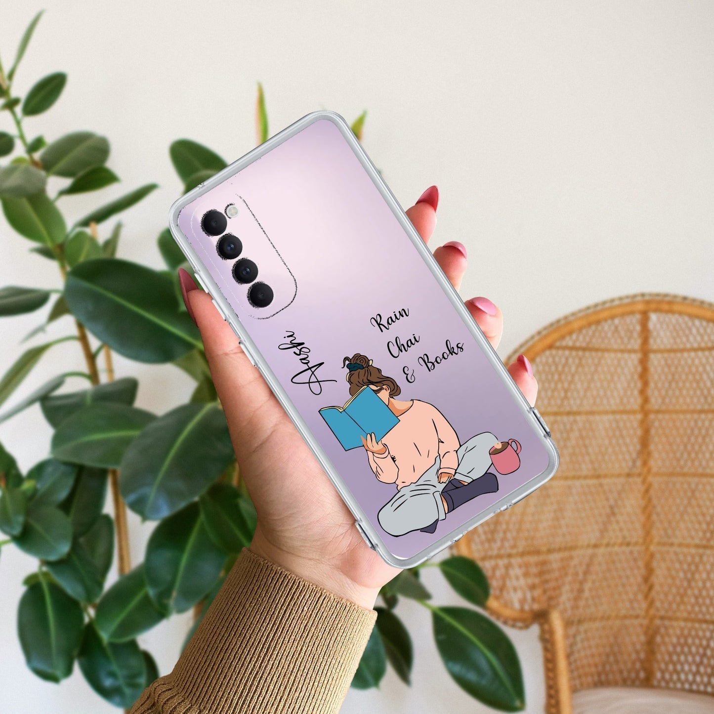 Girl with Book Customize Transparent Silicon Case For Oppo