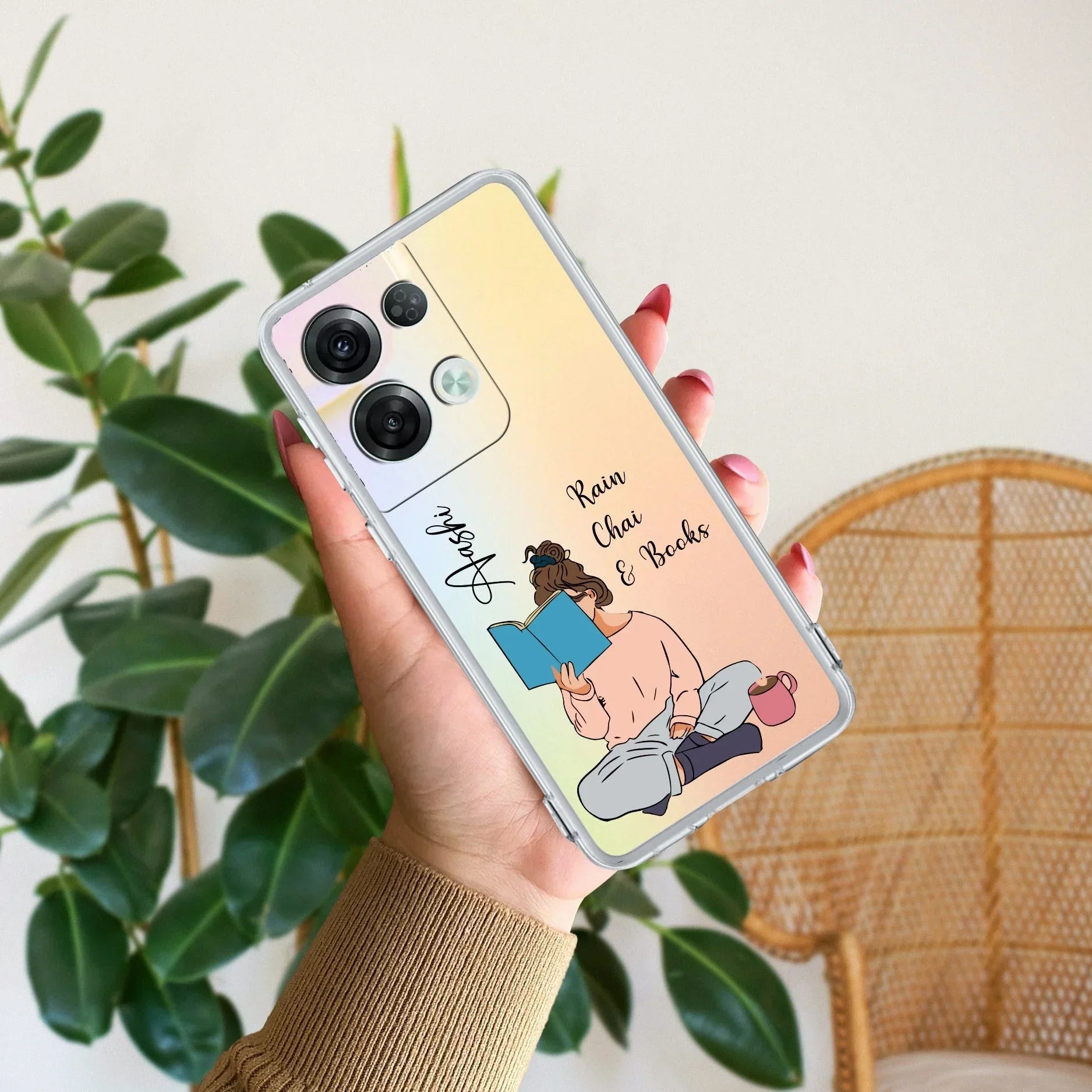 Girl with Book Customize Anti Yellow Case For Oppo Reno 8 Pro 5G