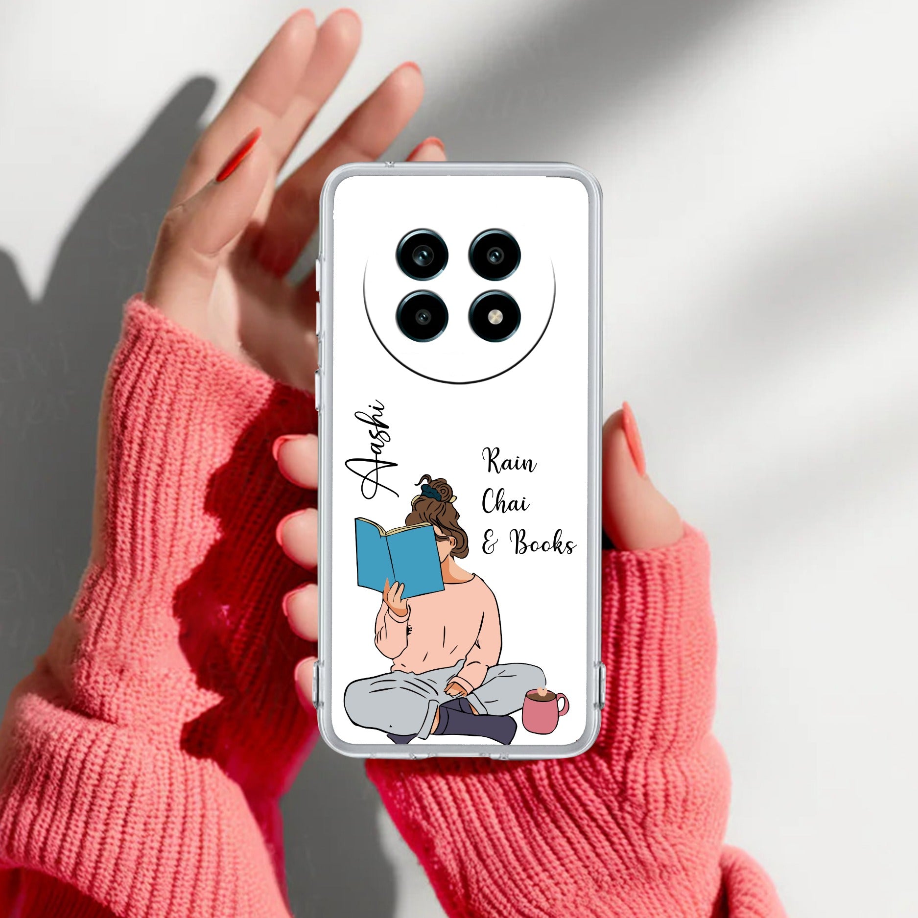 Girl with Book Customize Transparent Silicon Case For Realme 14 Pro Lite 5G