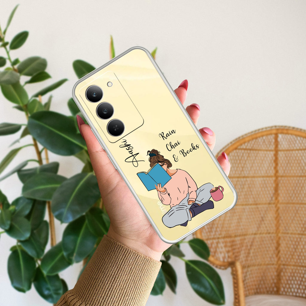 Girl with Book Customize Anti Yelllow Case For Realme 14x 5G