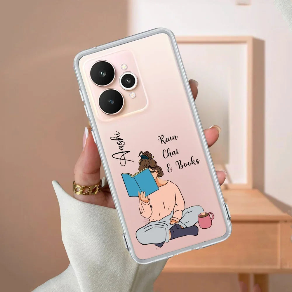 Girl with Book Customize Transparent Silicon Case For Realme Narzo 70 5G