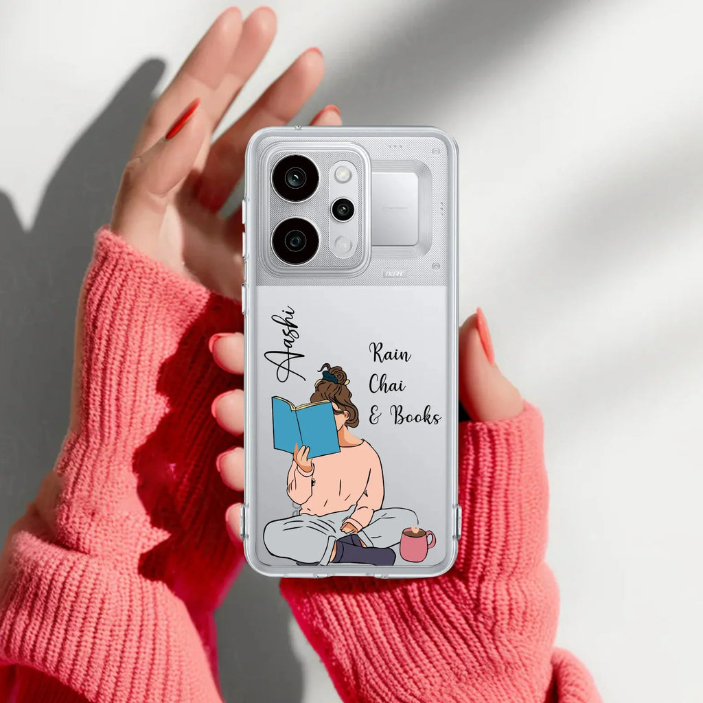 Girl with Book Customize Transparent Silicon Case For Realme GT 7 5G