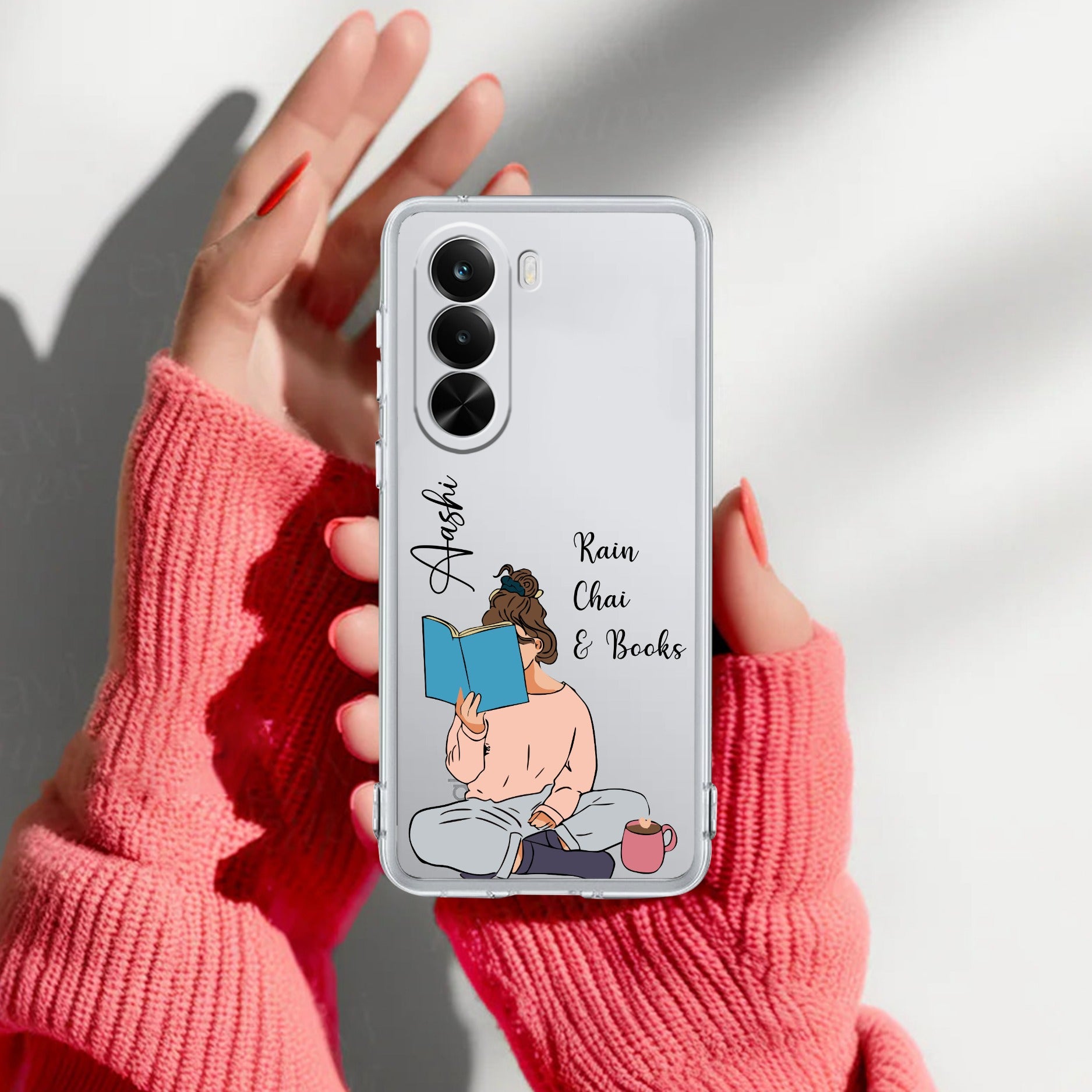 Girl with Book Customize Anti Yelllow Case For Realme P4x 5G