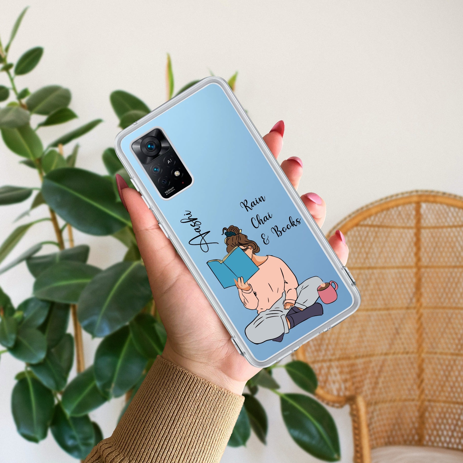Girl with Book Customize Anti Yellow Case For Redmi Note 11 Pro / Redmi Note 11 Pro Plus 5G