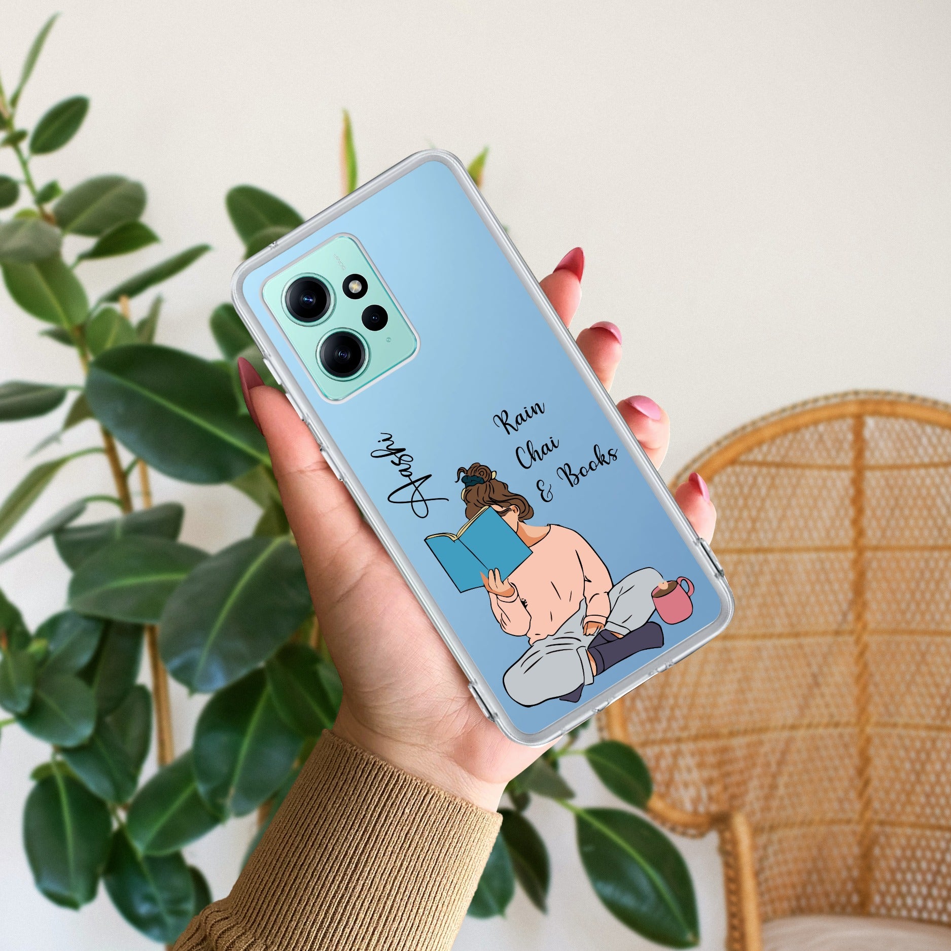 Girl with Book Customize Transparent Silicon Case For Redmi Note 12 4G