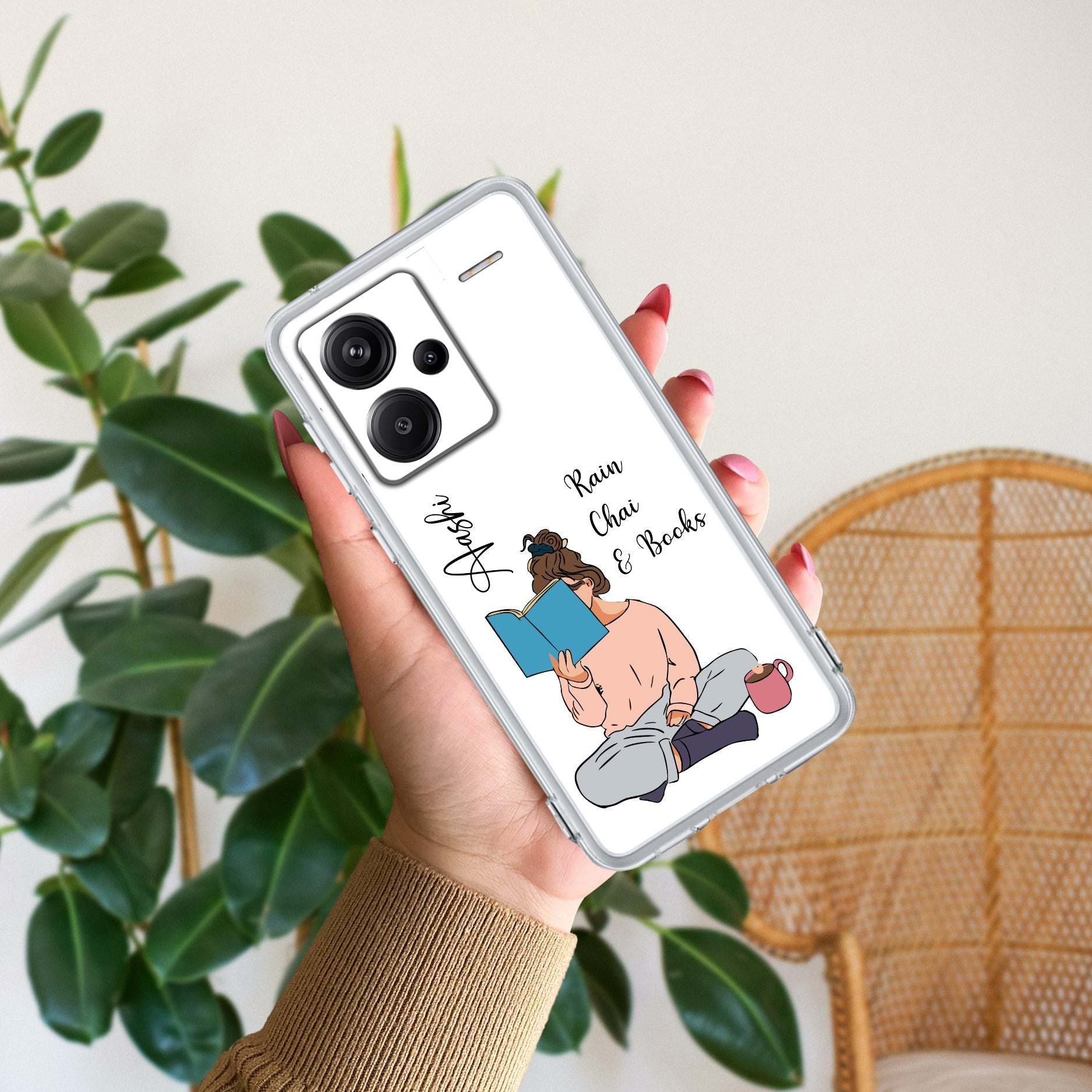 Girl with Book Customize Transparent Silicon Case For Redmi Note 13 Pro Plus 5G
