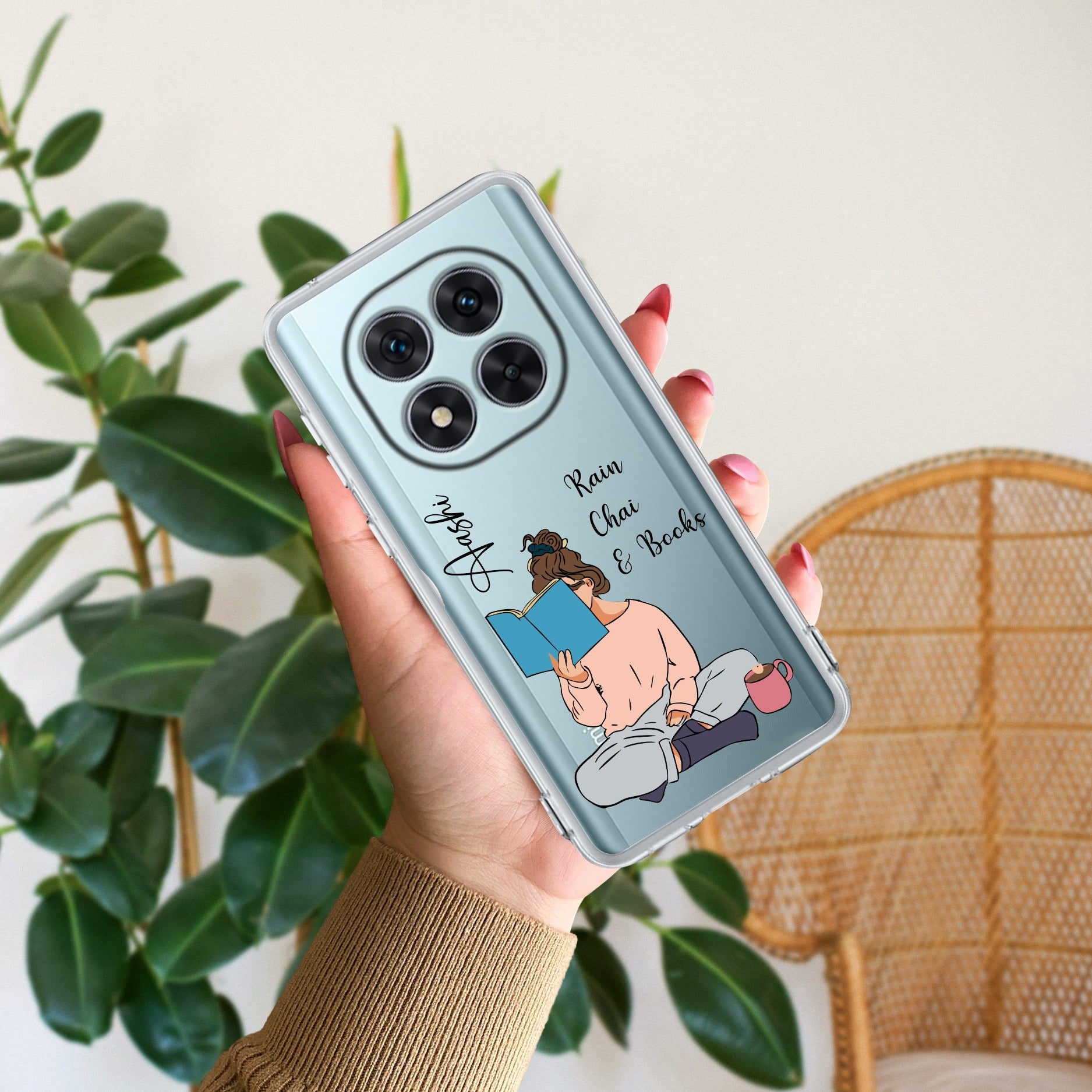 Girl with Book Customize Transparent Silicon Case For REDMI Note 14 SE 5G