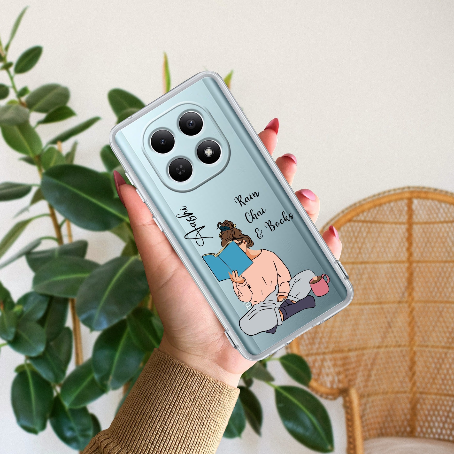 Girl with Book Customize Transparent Silicon Case For Redmi Note 15 5G