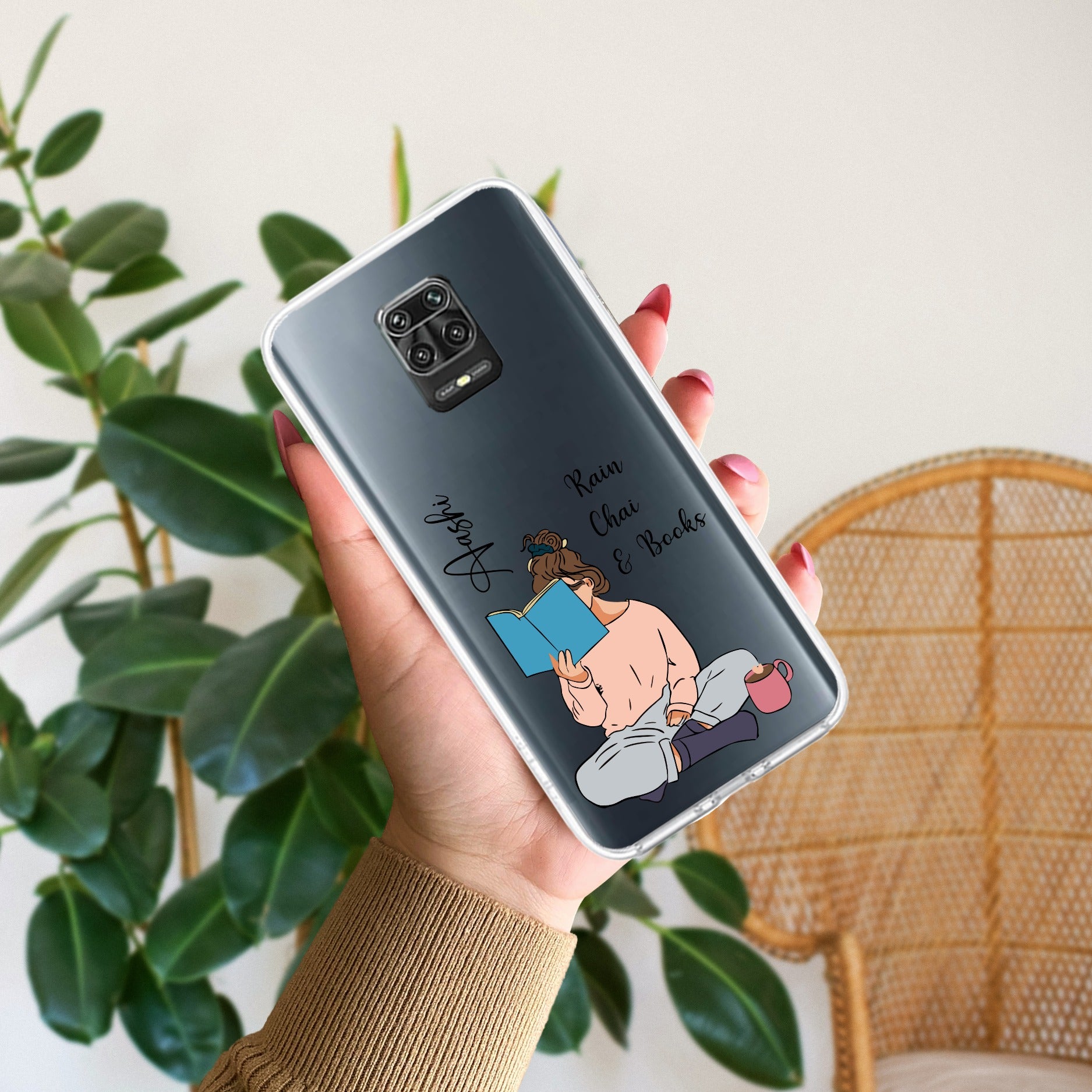 Girl with Book Customize Anti Yellow Case For Redmi Note 9 Pro Max