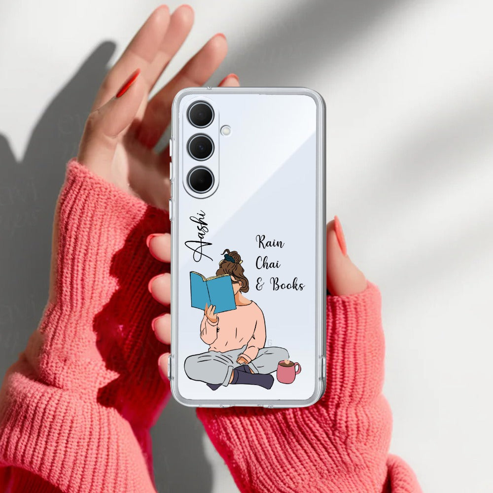 Girl with Book Customize Transparent Silicon Case For Samsung