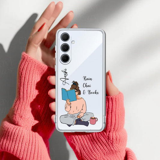 Girl with Book Customize Transparent Silicon Case For Samsung