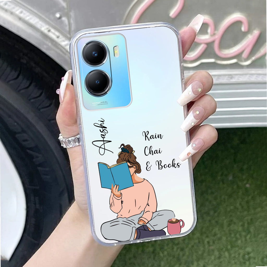 Girl with Book Customize Transparent Silicon Case For Vivo T2x 5G