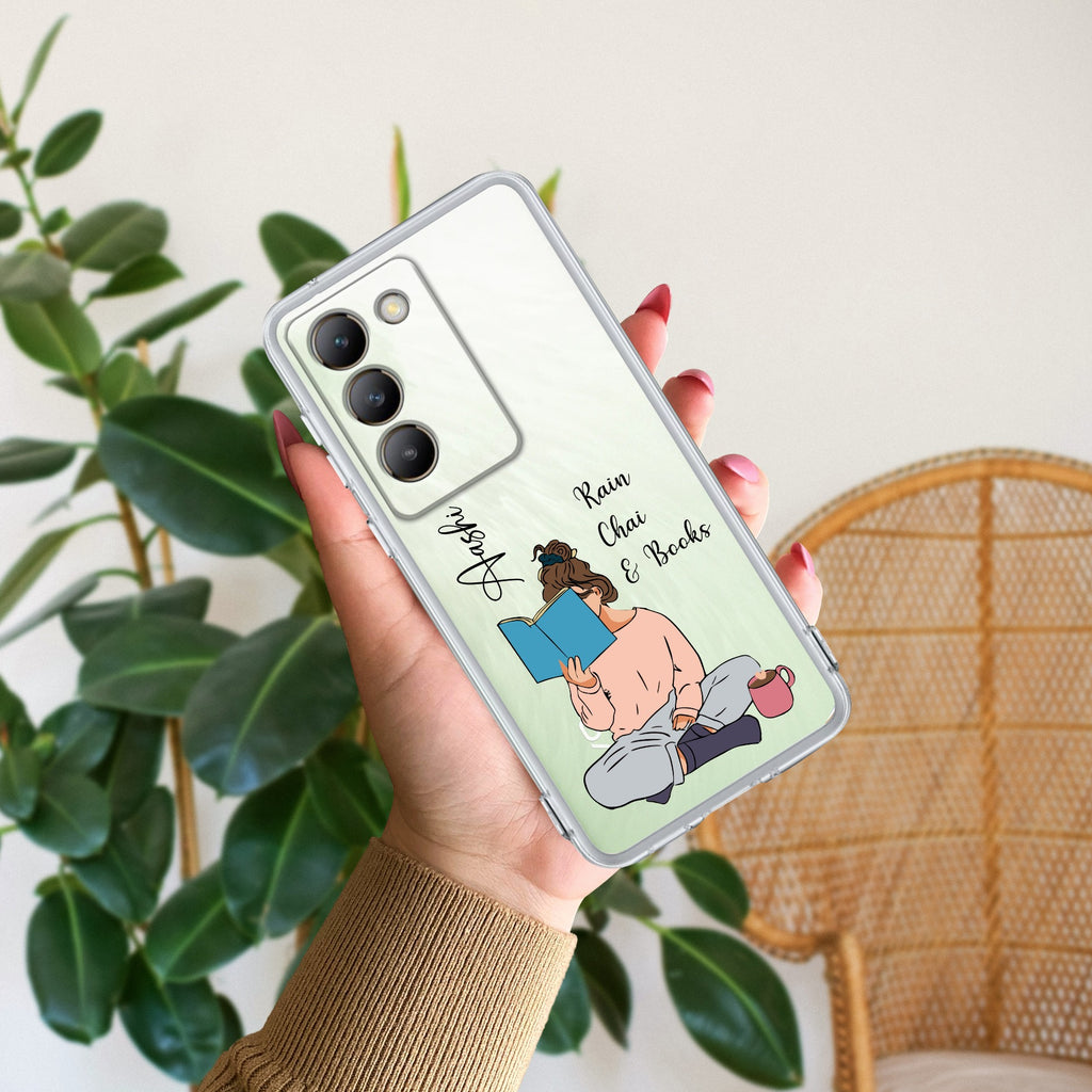 Girl with Book Customize Transparent Silicon Case For Vivo T3 5G